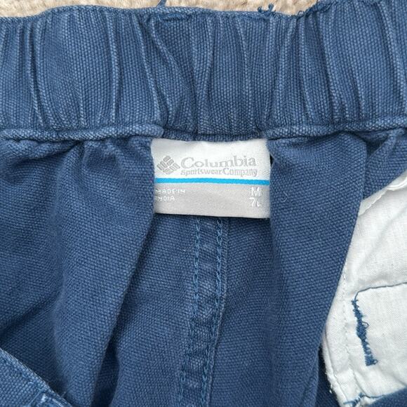 Columbia PFG Blue Flat Front Cotton Cargo Fishing Shorts Men's Medium - Picture 8 of 10